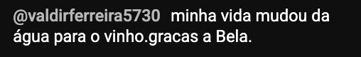 Comentário de aluno dizendo que a vida mudou da água para o vinho
